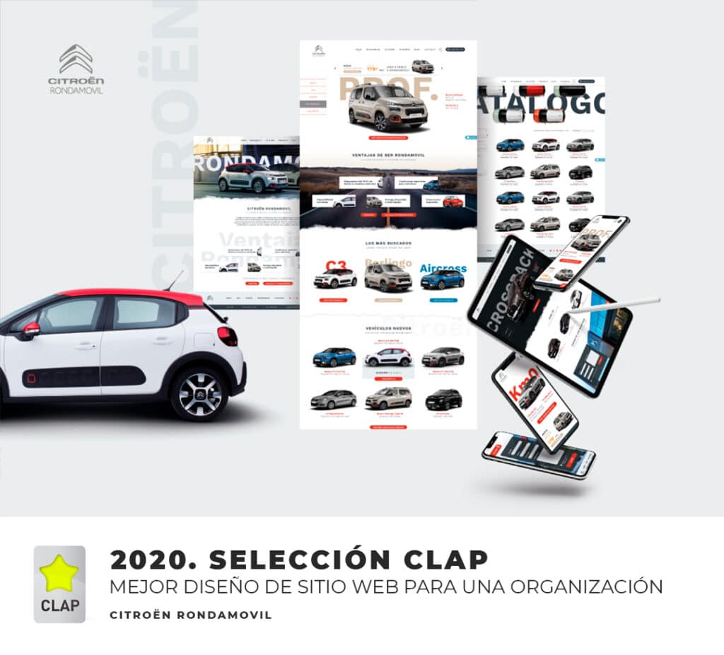 Mejor diseño de sitio web para organización Ronda Móvil. Selección CLAP. Agencia de publicidad Squembri