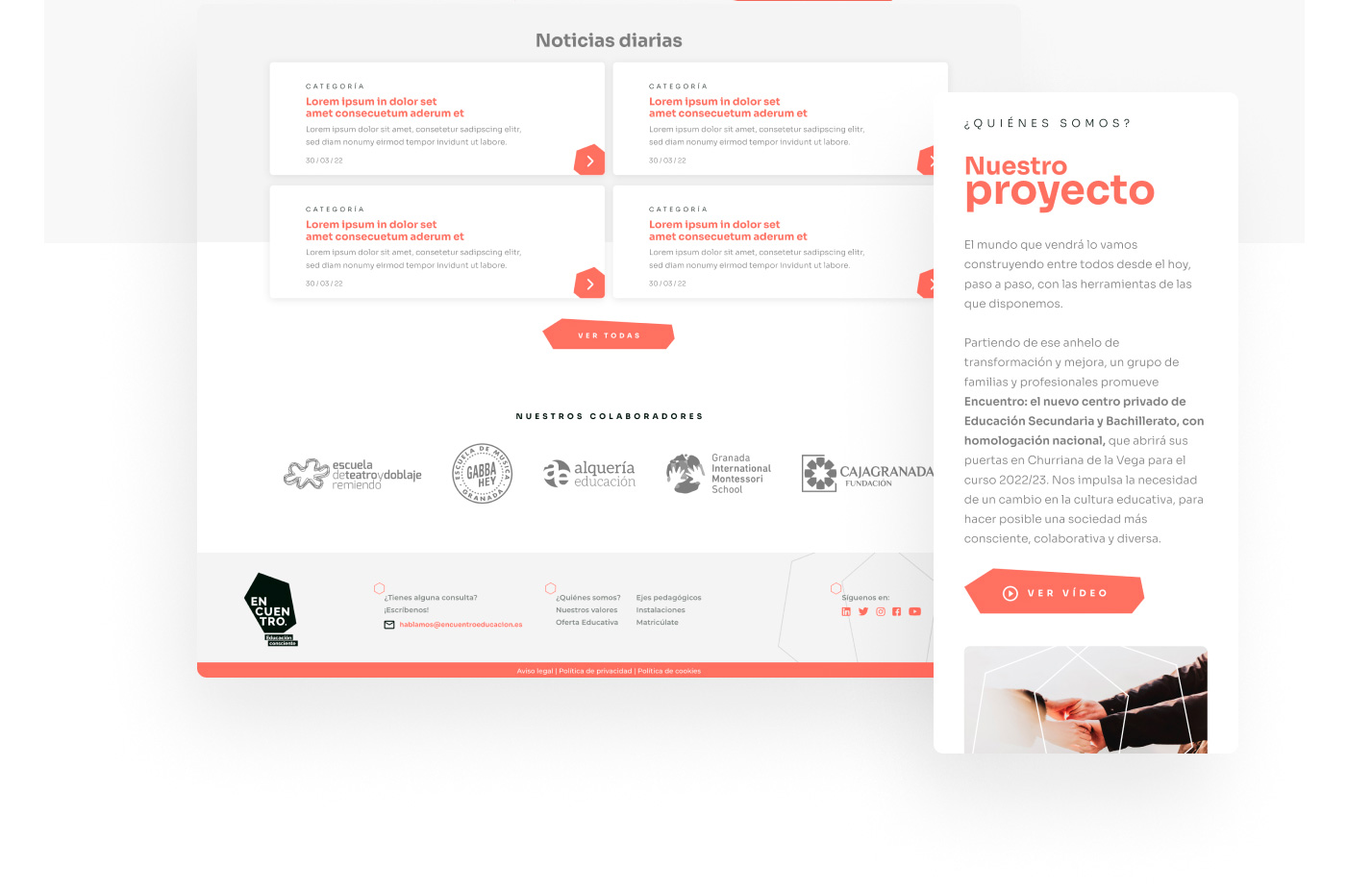 Proyecto web para Encuentro Educación. Estudio de diseño gráfico en Granada y Málaga